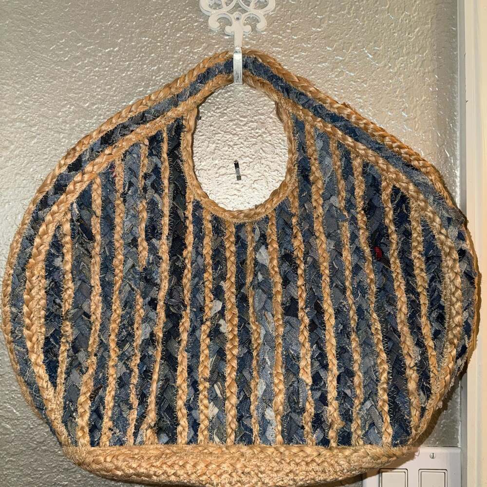 Antik Kraft Ruhi Jute and Recycled Cotton Woven Tote Bag